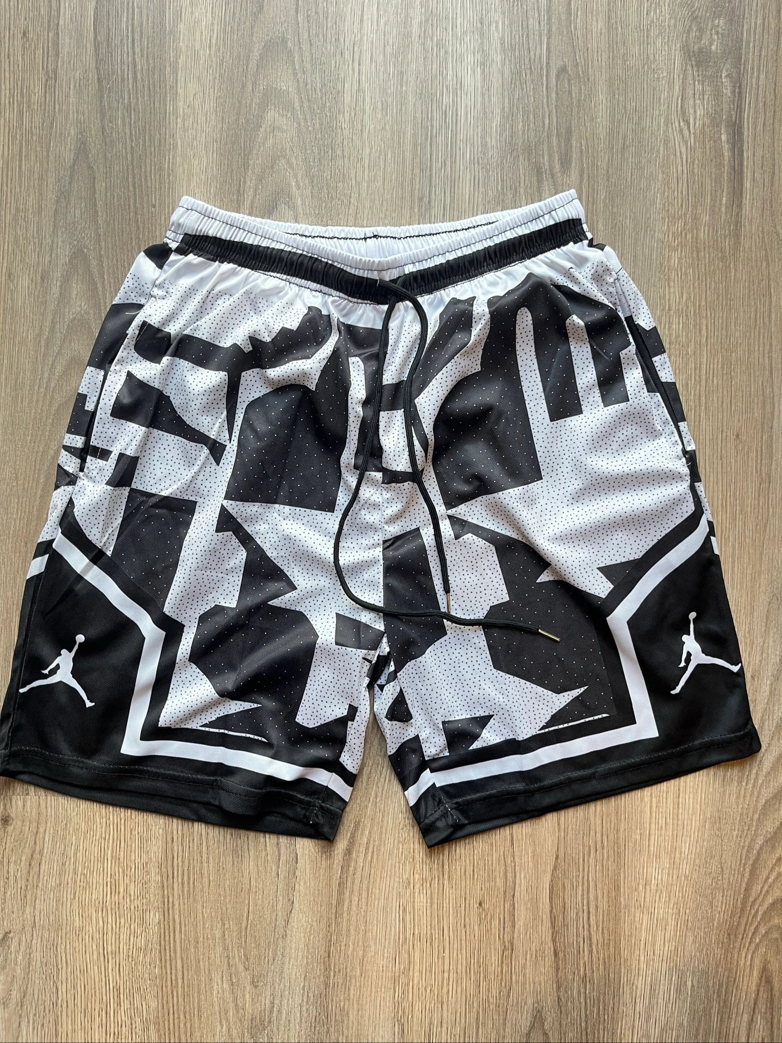 Jordan Basketball Set Black White Camo Replica Streetwear Jersey + Shorts Unisex – photo 8